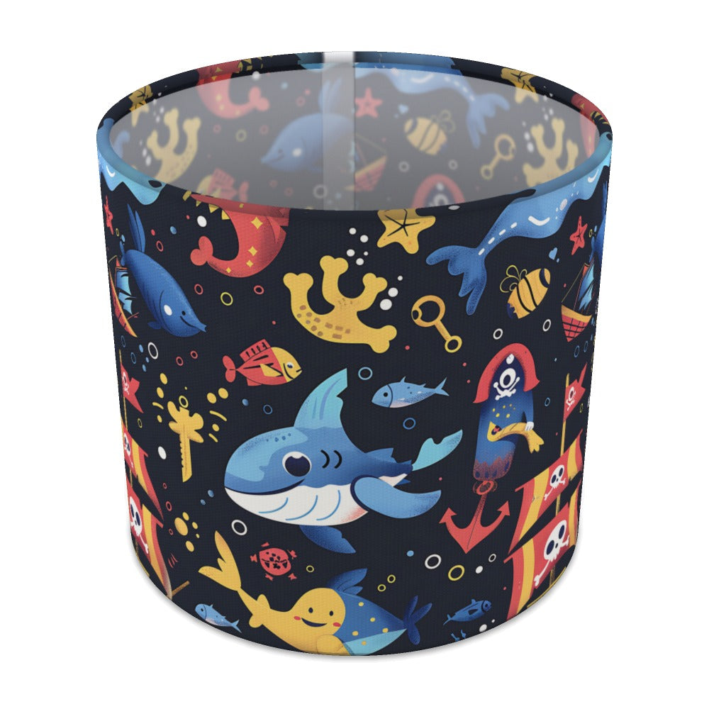 Whimsical Sharks and Pirates lampshade - 20cm Table