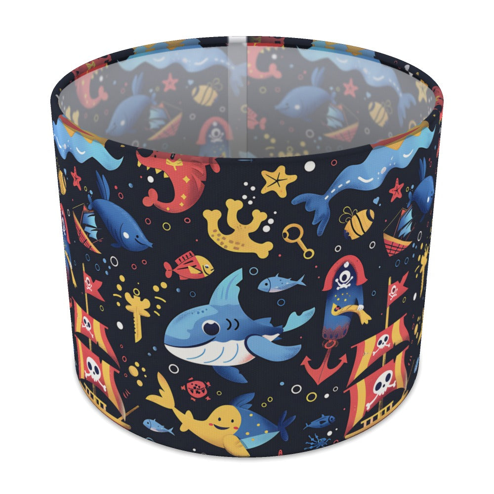 Whimsical Sharks and Pirates lampshade - 25cm Table