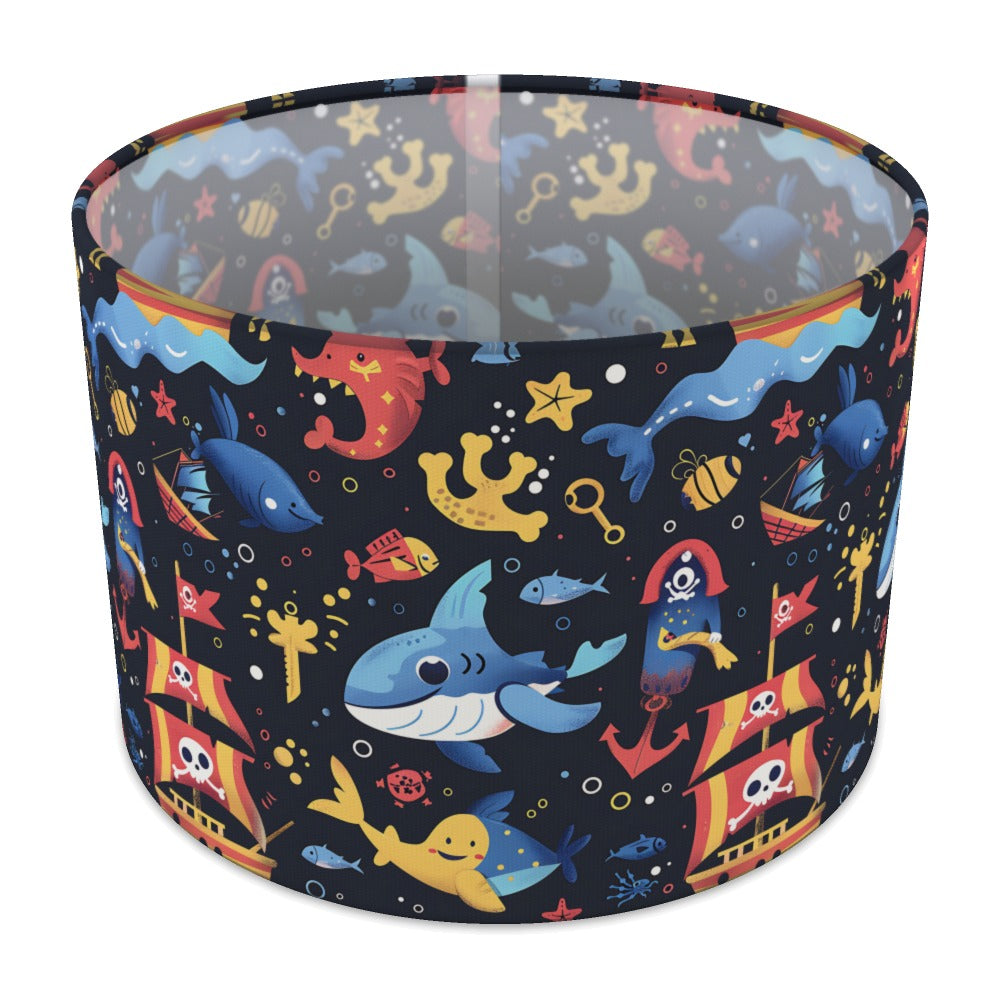 Whimsical Sharks and Pirates lampshade - 30cm Table