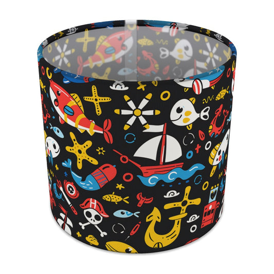 Colourful Boats and Fish lampshade - 20cm Table