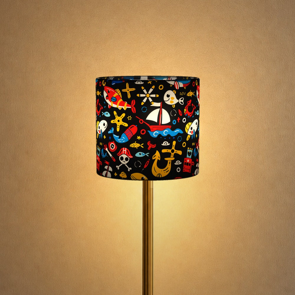 Colourful Boats and Fish lampshade