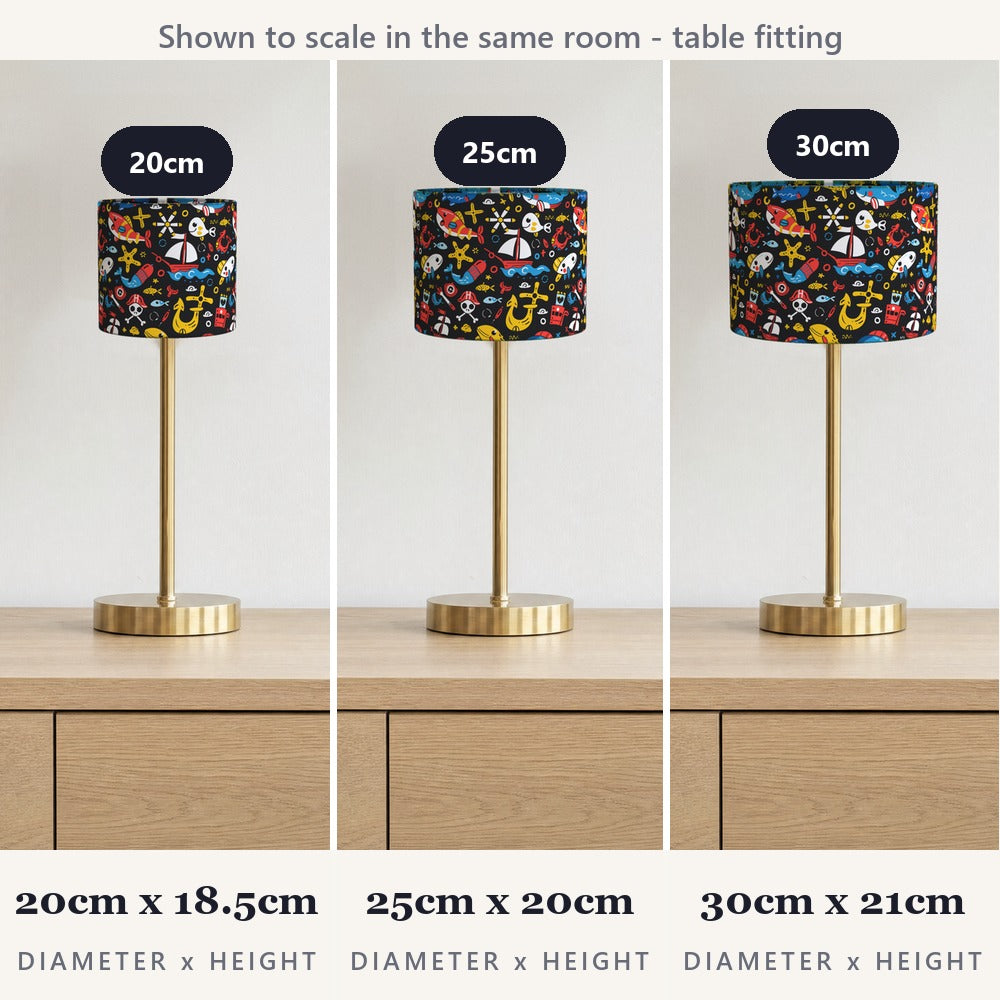 Colourful Boats and Fish lampshade