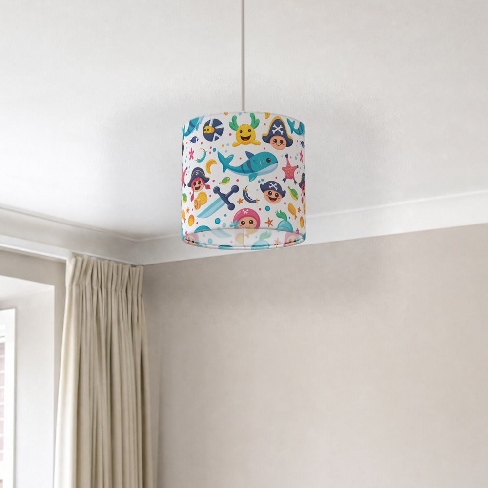 Pirate Characters and Fish lampshade