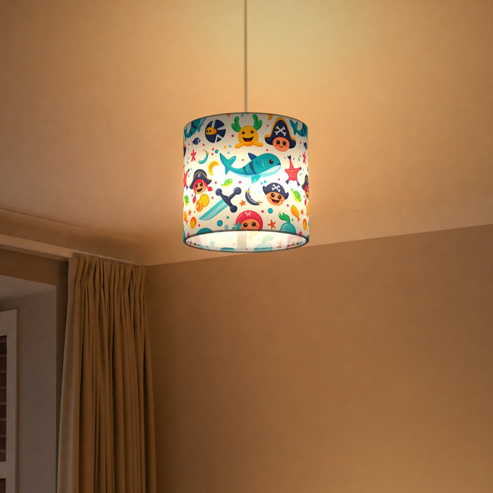 Pirate Characters and Fish lampshade