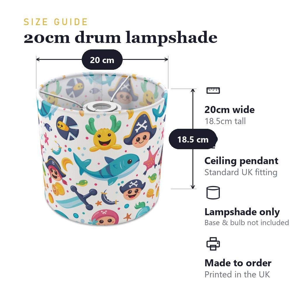 Pirate Characters and Fish lampshade
