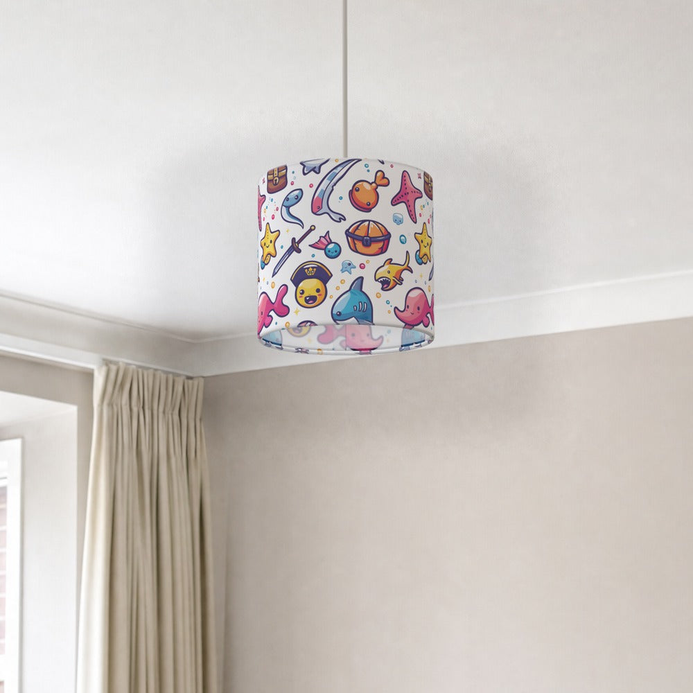 Pirate Shark Treasure lampshade