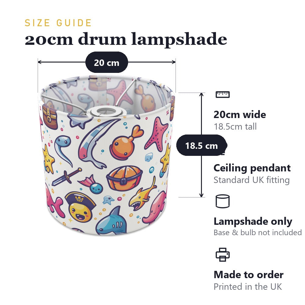 Pirate Shark Treasure lampshade