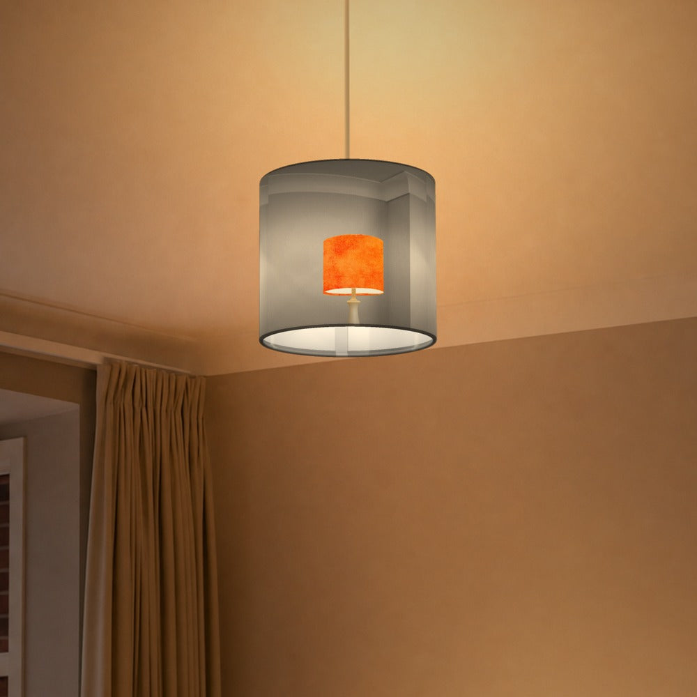 Rustic Orange Textured Pattern lampshade