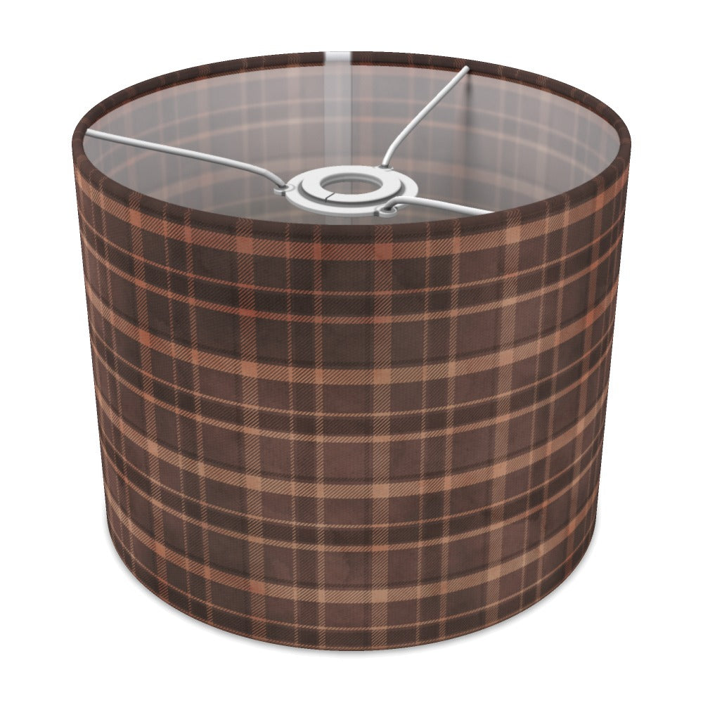 Brown Plaid Pattern lampshade - 25cm Ceiling