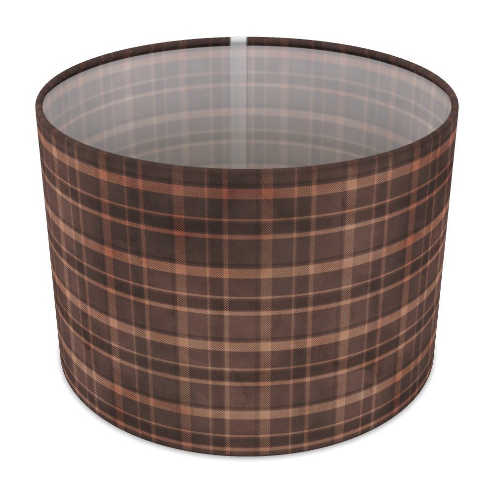 Brown Plaid Pattern lampshade - 30cm Table