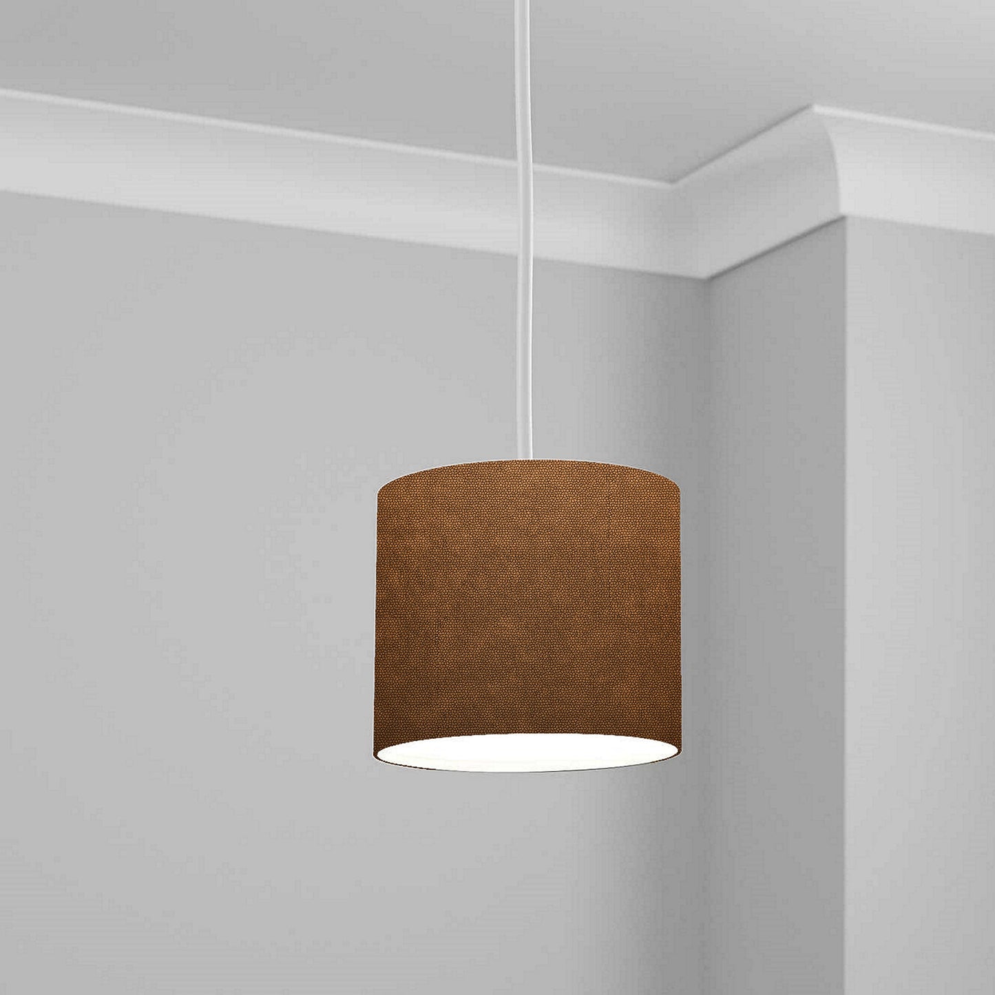 Rustic Brown Fabric Texture Pattern Ceiling Lampshade Lightshade for Room - 20cm x 18.5cm