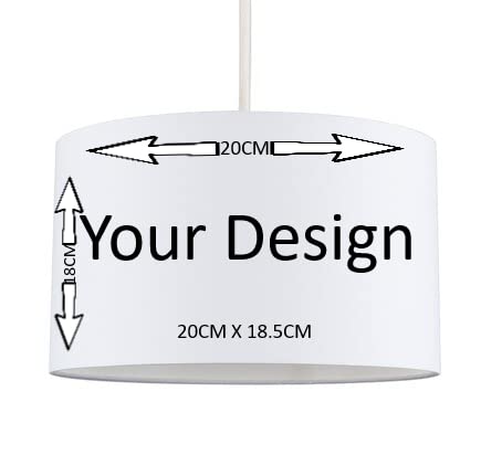 Customizable White Ceiling Lampshade Lightshade with Personalized Design for Any Room - 20cm x 18.5cm