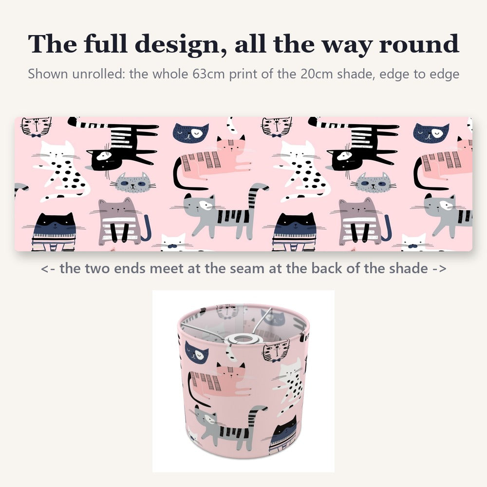 Pink Whimsical Cat lampshade