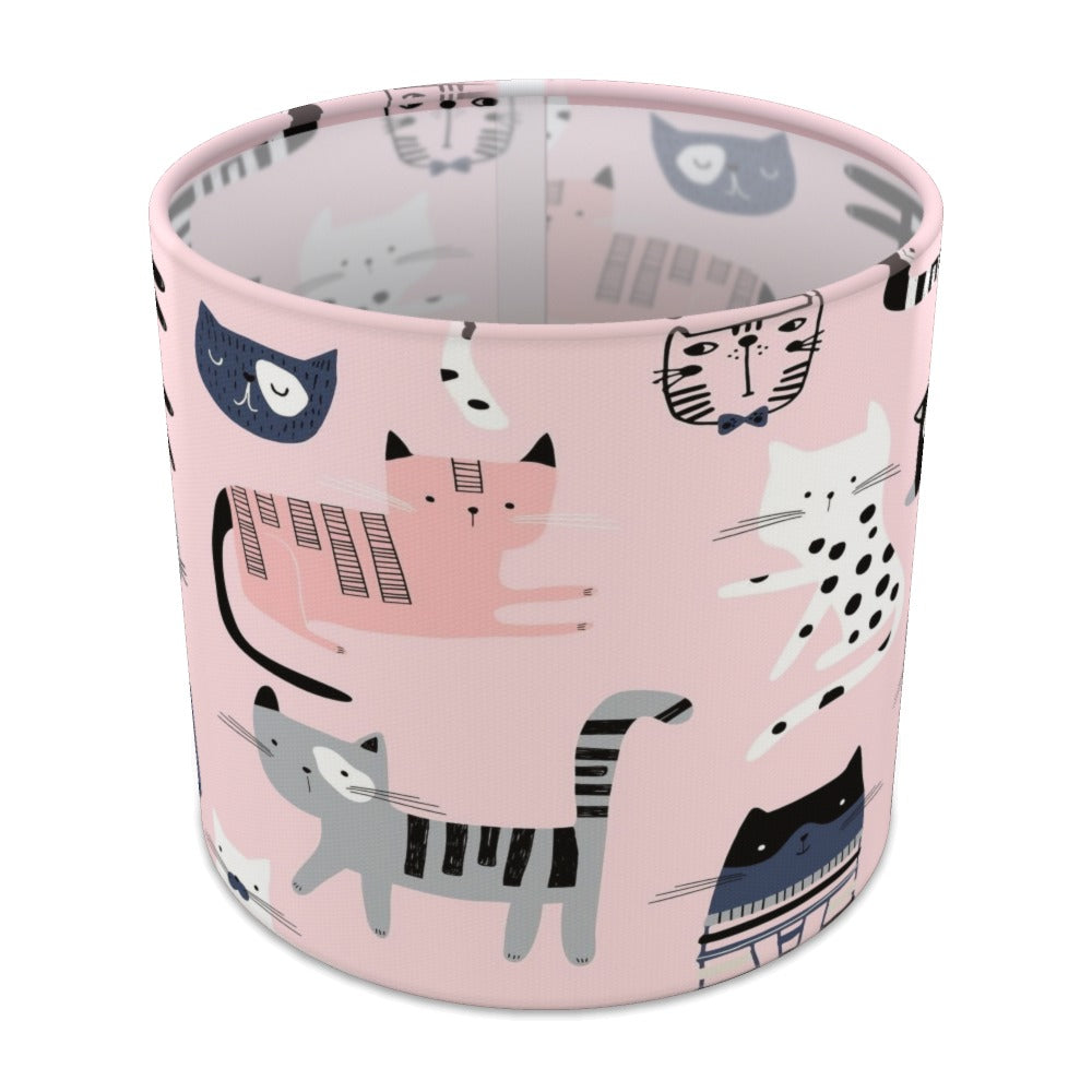 Pink Whimsical Cat lampshade - 20cm Table