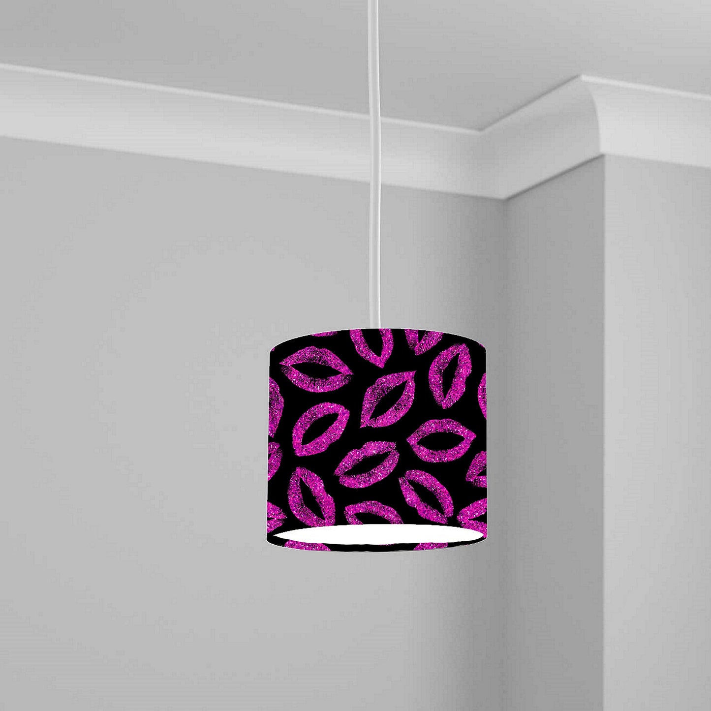 Purple Glitter Lips Pattern Ceiling Lampshade Lightshade for Room - 20cm x 18.5cm