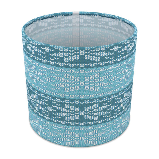 Blue Nordic Knit Pattern lampshade - 20cm Table