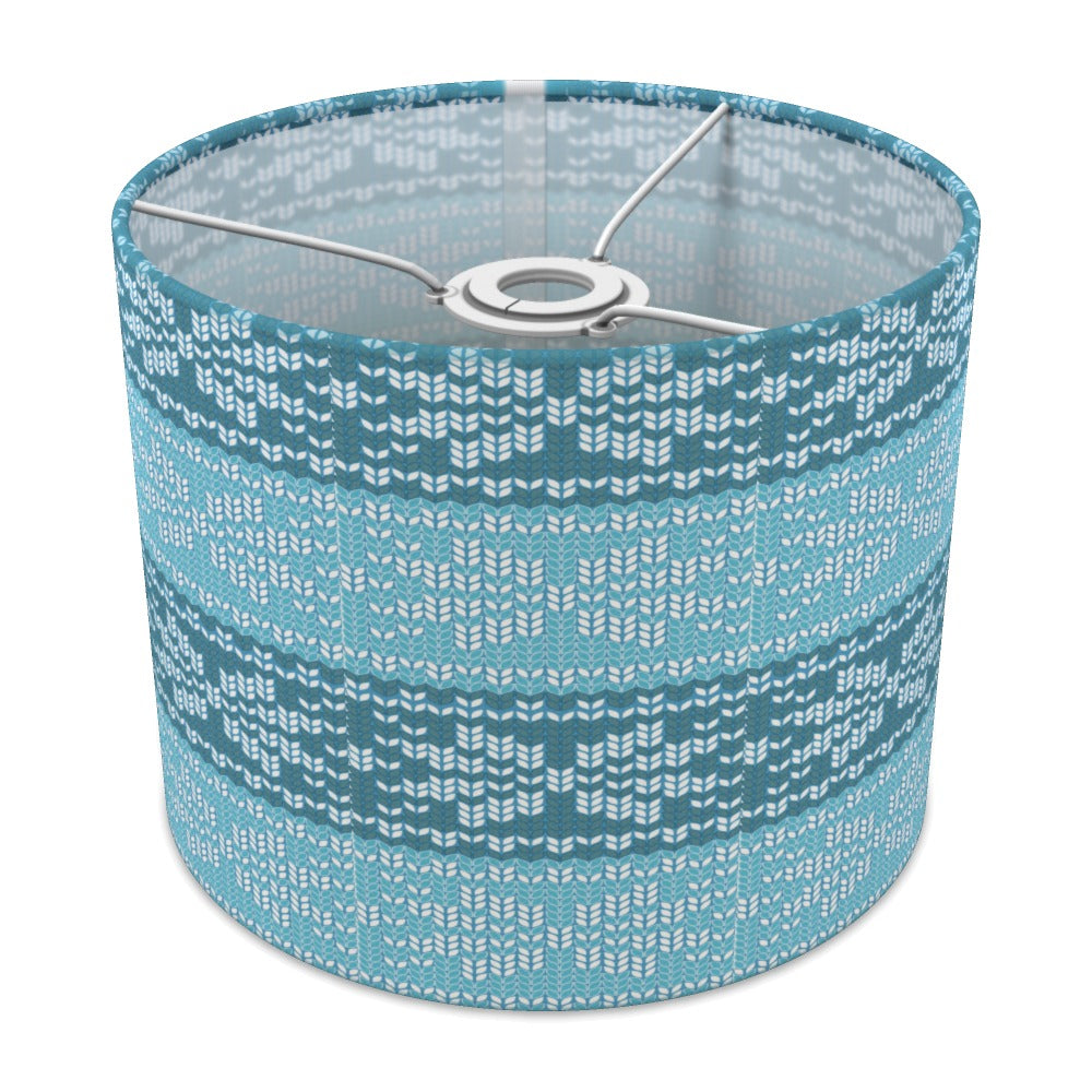 Blue Nordic Knit Pattern lampshade - 25cm Ceiling