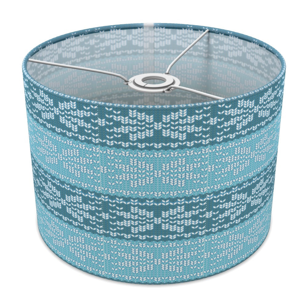 Blue Nordic Knit Pattern lampshade - 30cm Ceiling