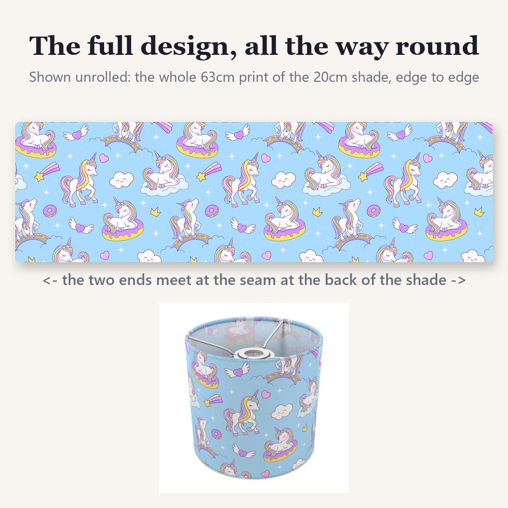 Pastel Unicorn and Rainbow lampshade