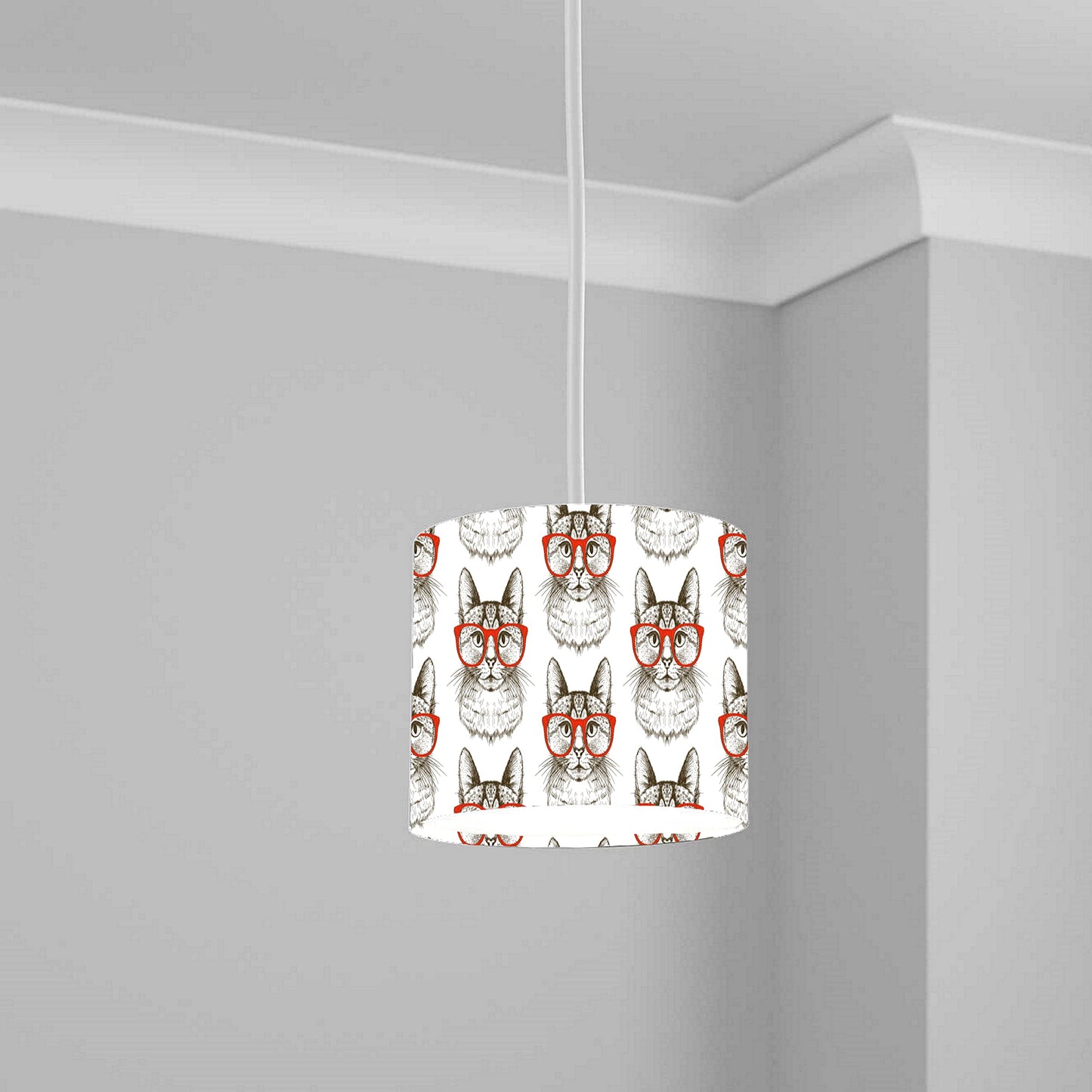 Cats with Shades Lampshade Kids Kitten Bedroom lightshade Glasses Light Shade 20CM X 18.5CM