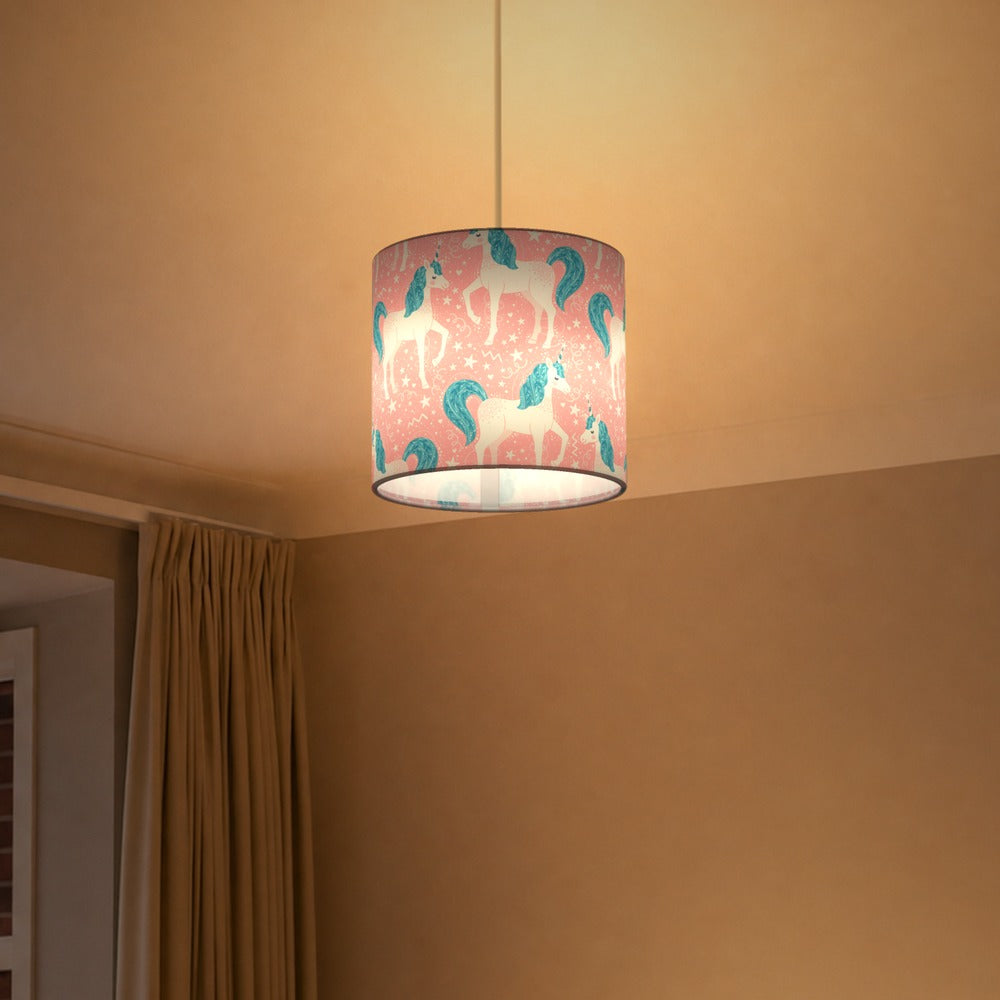 Pink Unicorn and Stars lampshade