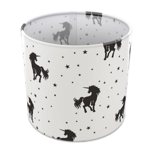 Black and White Unicorn Star Pattern lampshade - 20cm Table