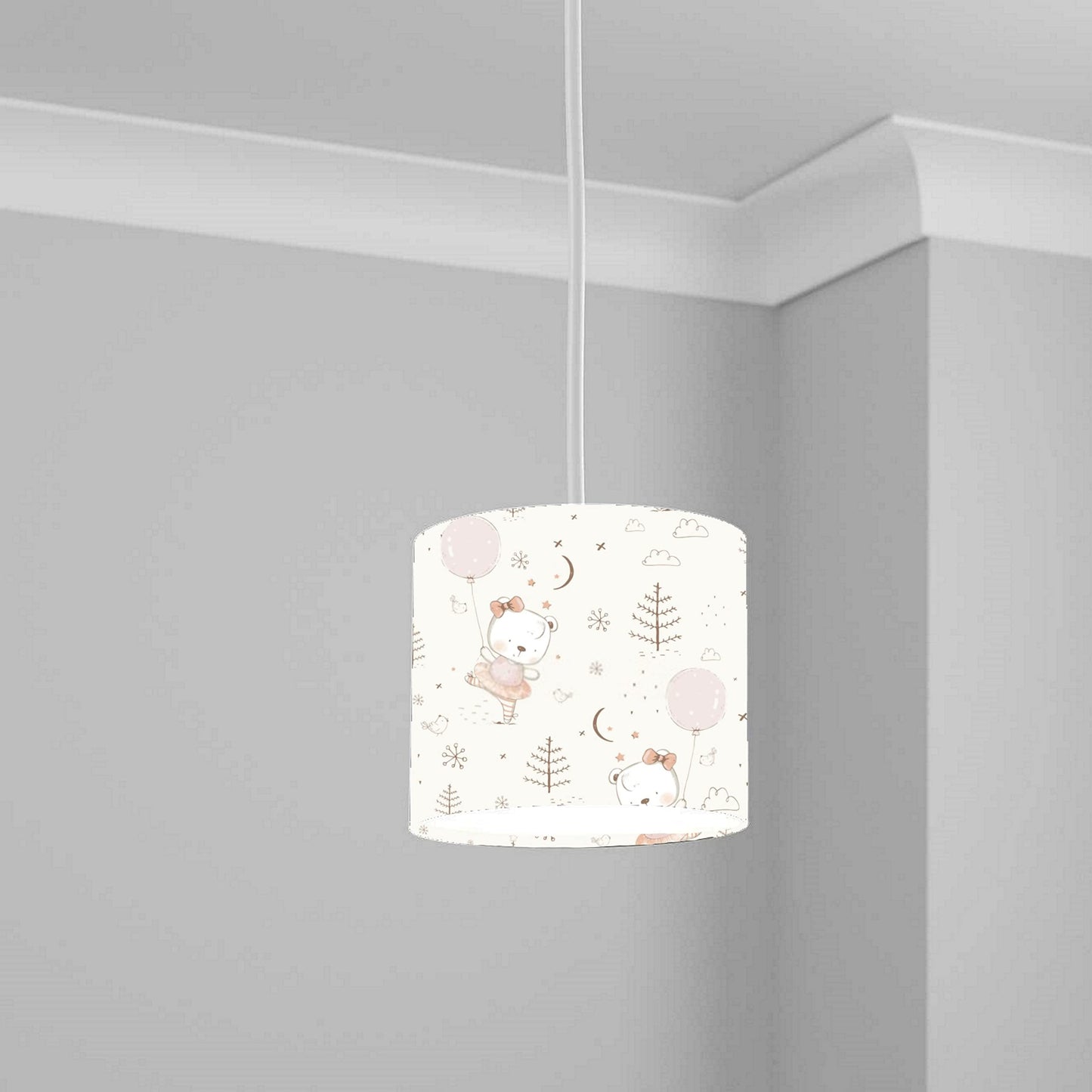 Pastel Unicorn and Stars Ceiling Lampshade Lightshade for Nursery - 20cm x 18.5cm