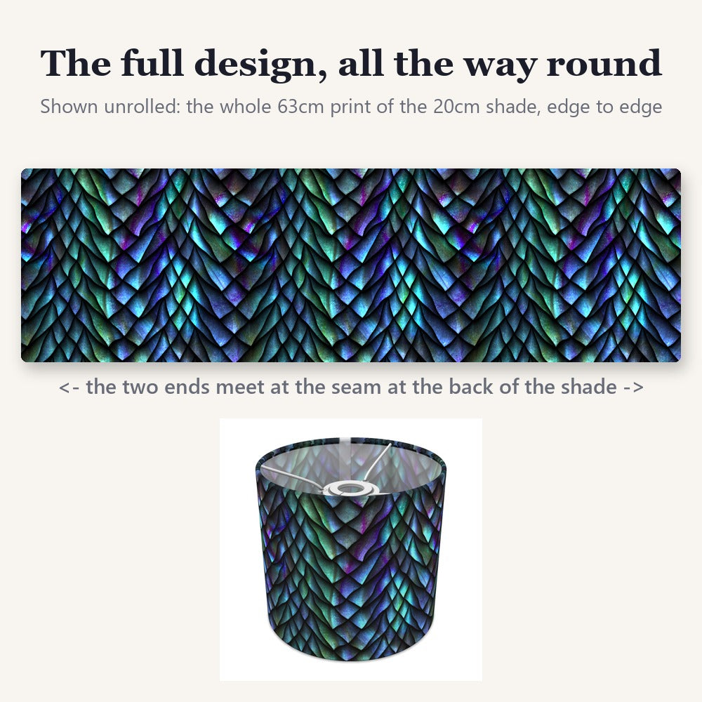 Iridescent Dragon Scale Pattern lampshade
