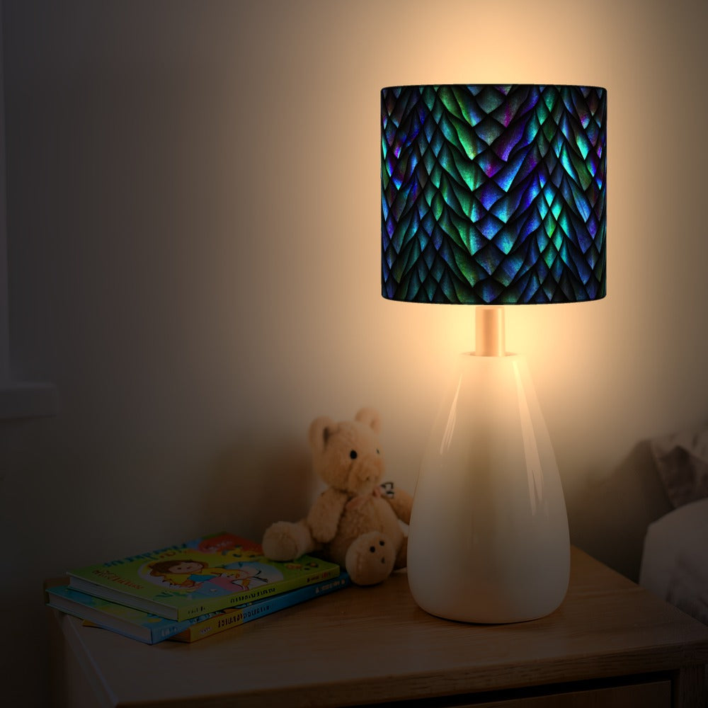 Iridescent Dragon Scale Pattern lampshade