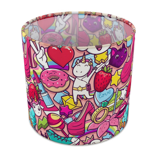 Unicorn and Hearts lampshade - 20cm Table
