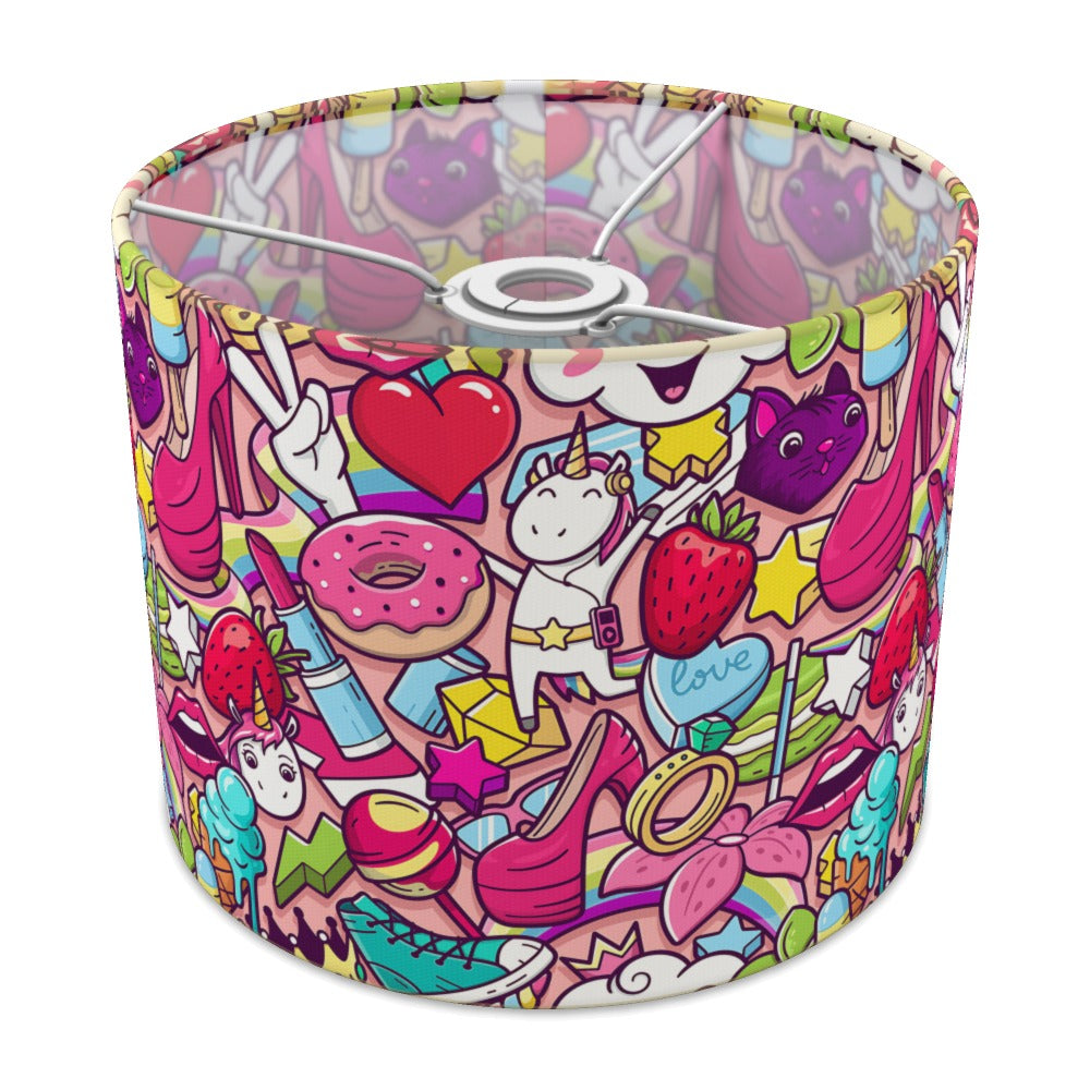 Unicorn and Hearts lampshade - 25cm Ceiling