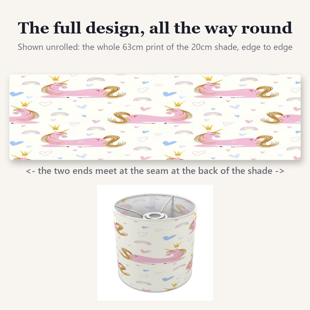 Pastel Unicorn and Stars lampshade