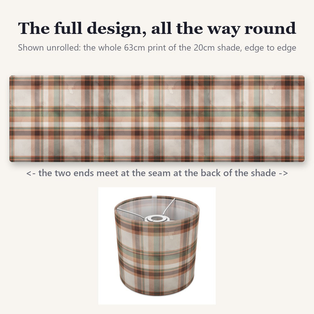 Green Brown Plaid Pattern lampshade