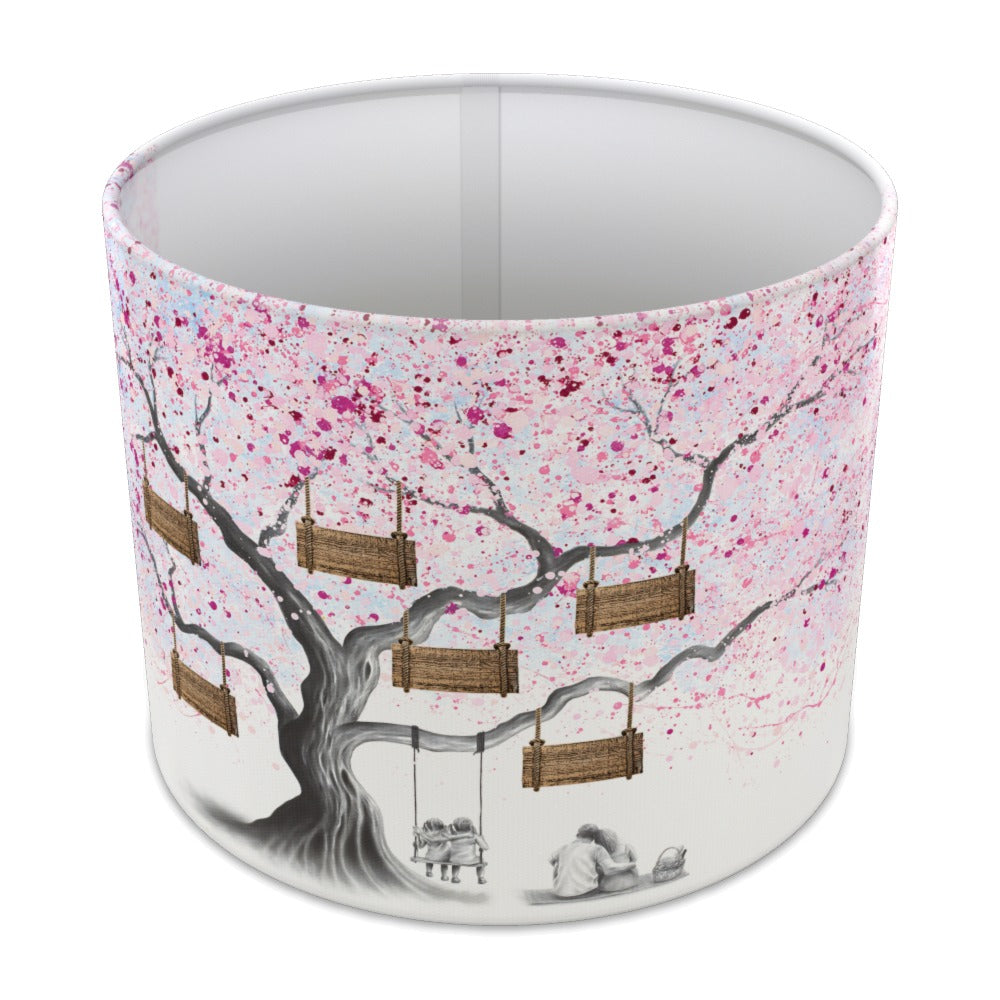 Pink Watercolor Stripe lampshade - 25cm Table