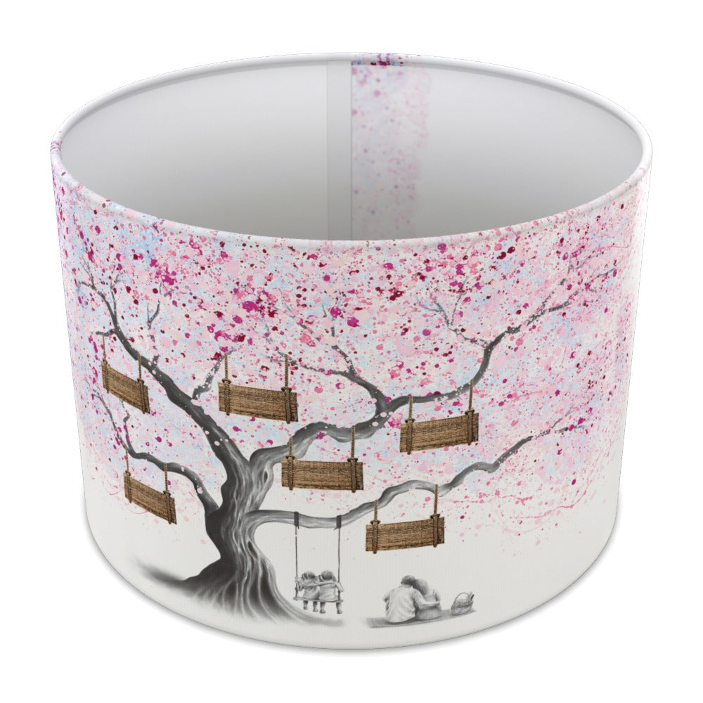 Pink Watercolor Stripe lampshade - 30cm Table