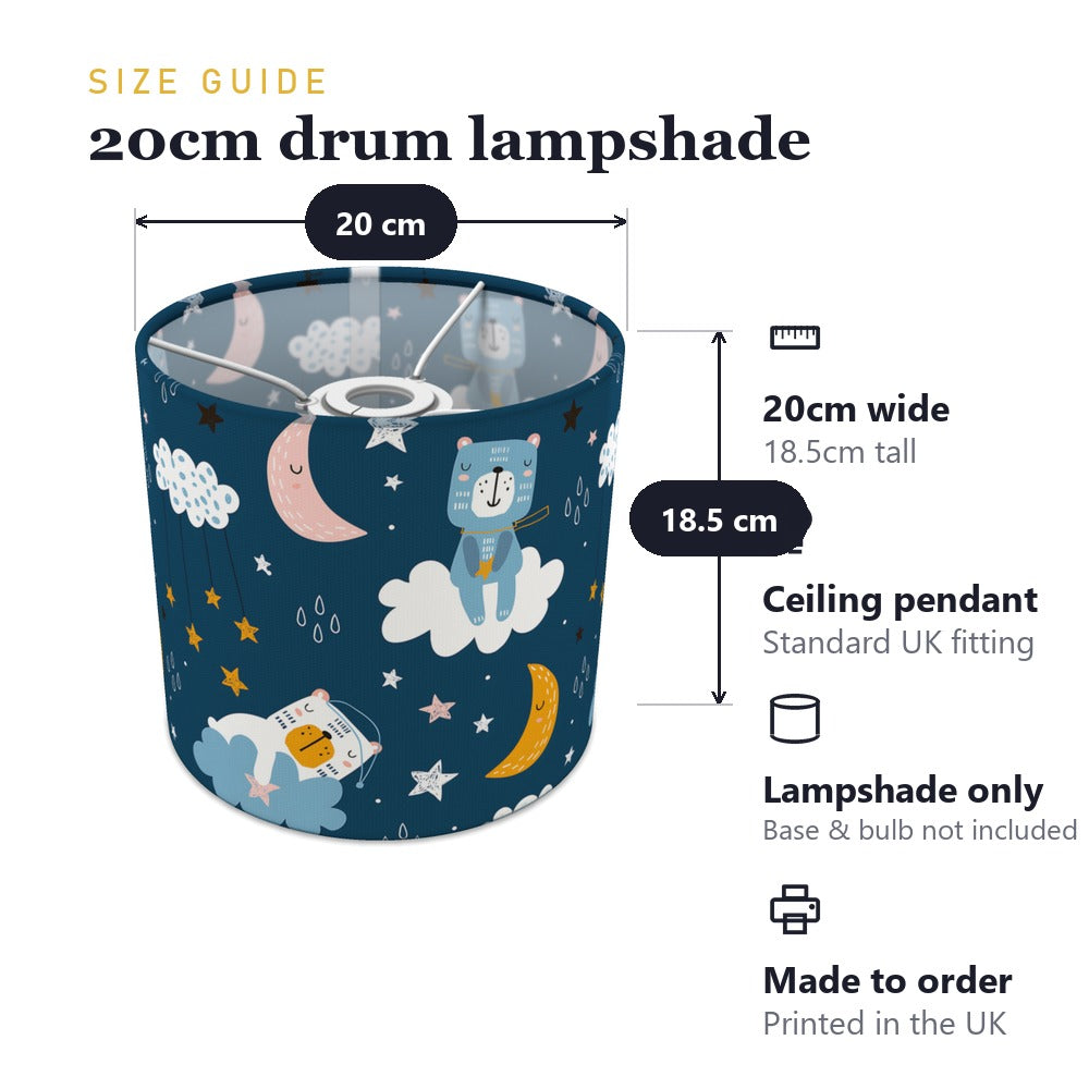 Blue Starry Night Teddy Bear lampshade