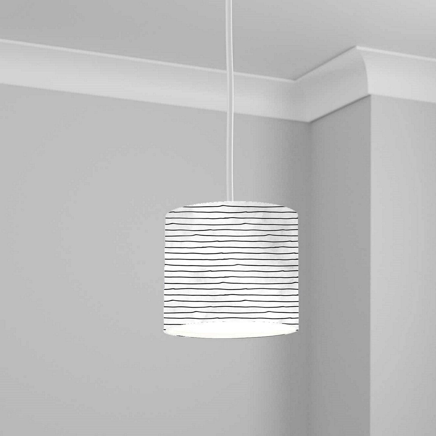 Black Striped Pattern Ceiling Lampshade Lightshade for Room - 20cm x 18.5cm