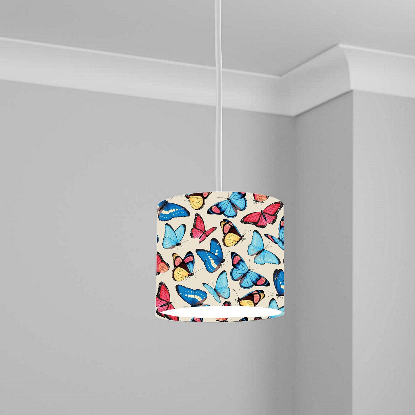 Colorful Butterfly Ceiling Lampshade Lightshade for Nursery - 20cm x 18.5cm