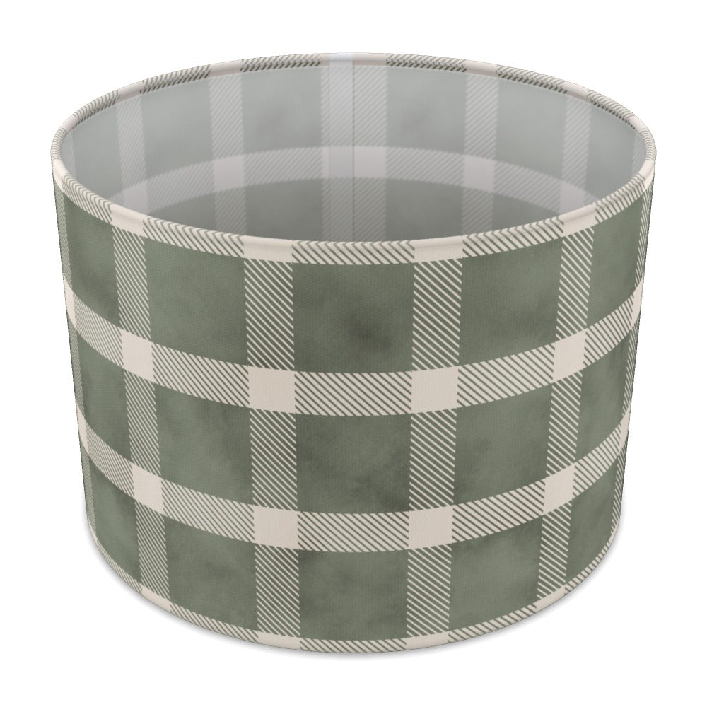 Green Plaid Pattern lampshade - 30cm Table