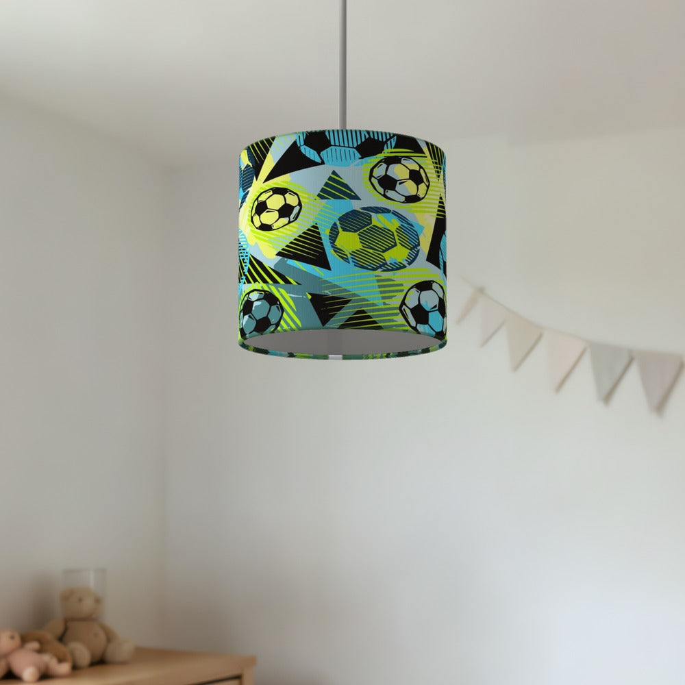 Blue and Yellow Soccer Ball Pattern lampshade