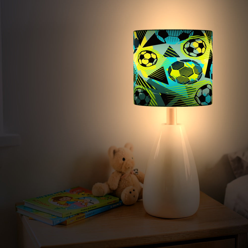 Blue and Yellow Soccer Ball Pattern lampshade
