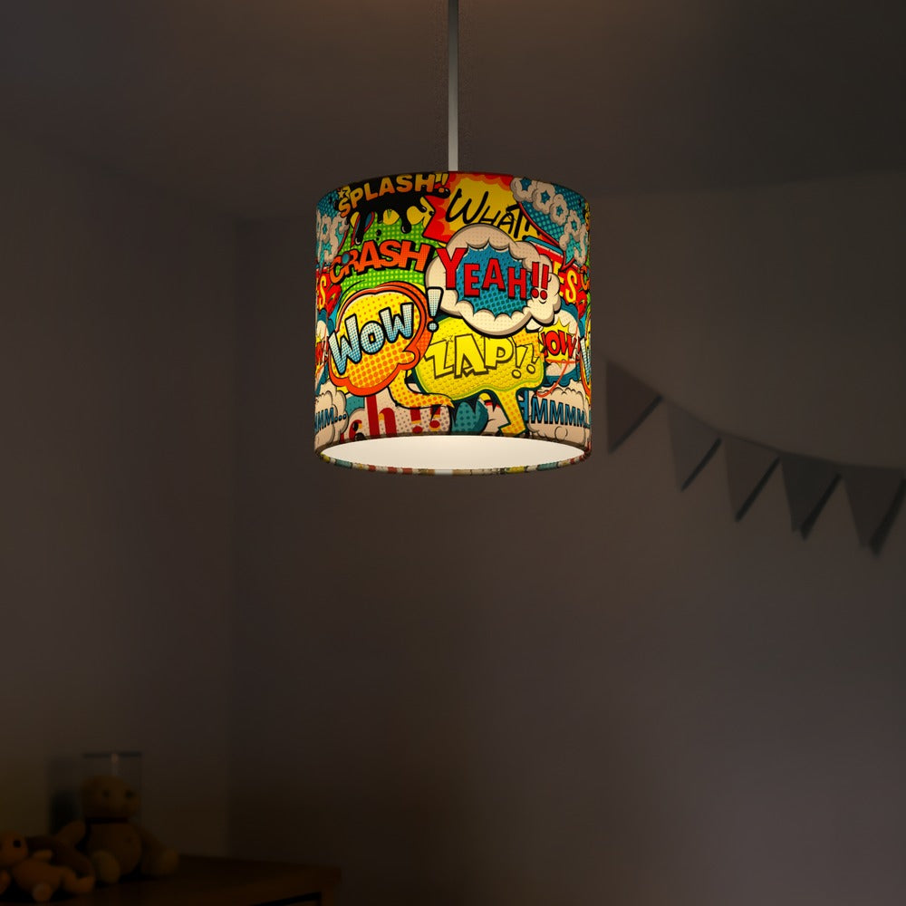Vibrant Comic Book Pop Art lampshade