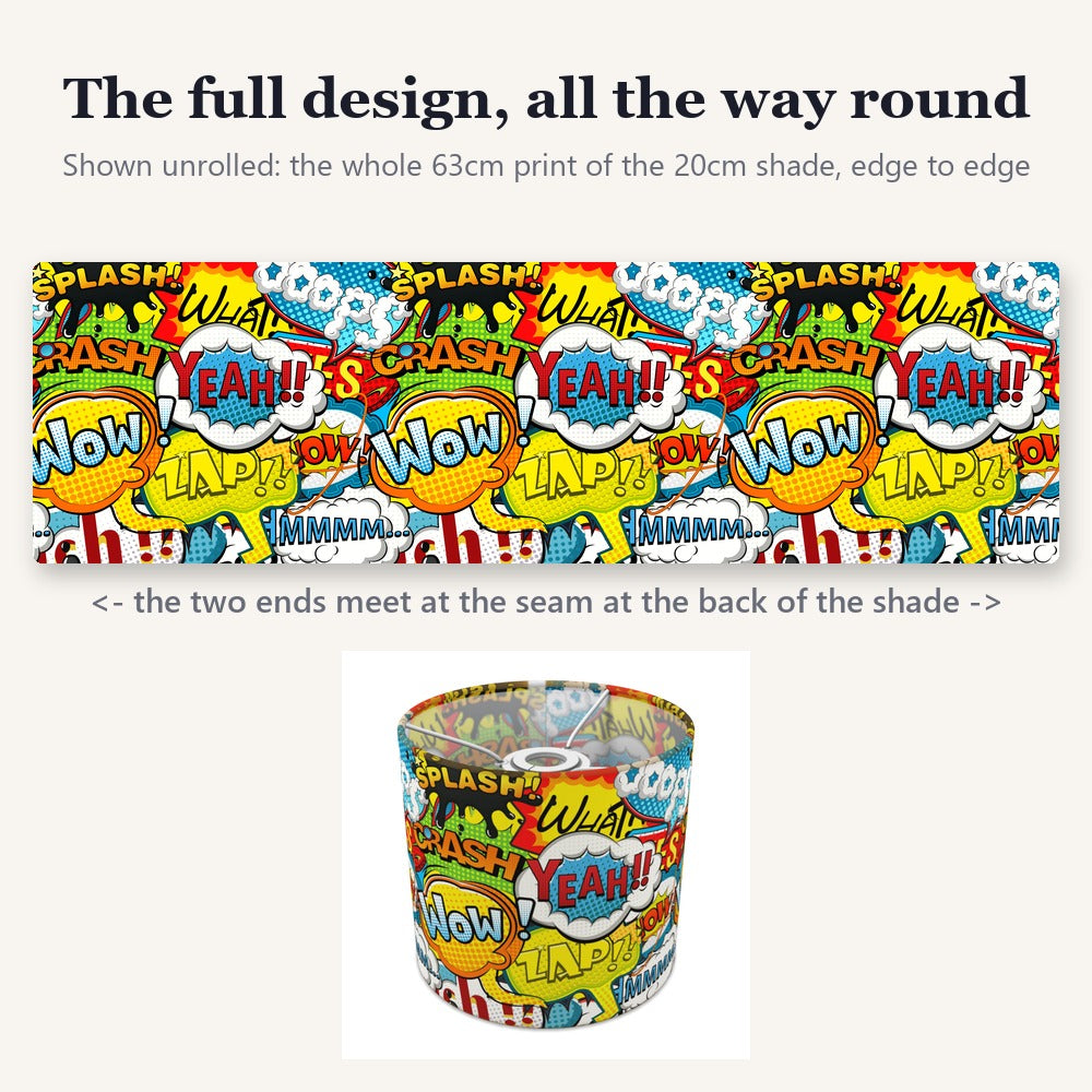 Vibrant Comic Book Pop Art lampshade