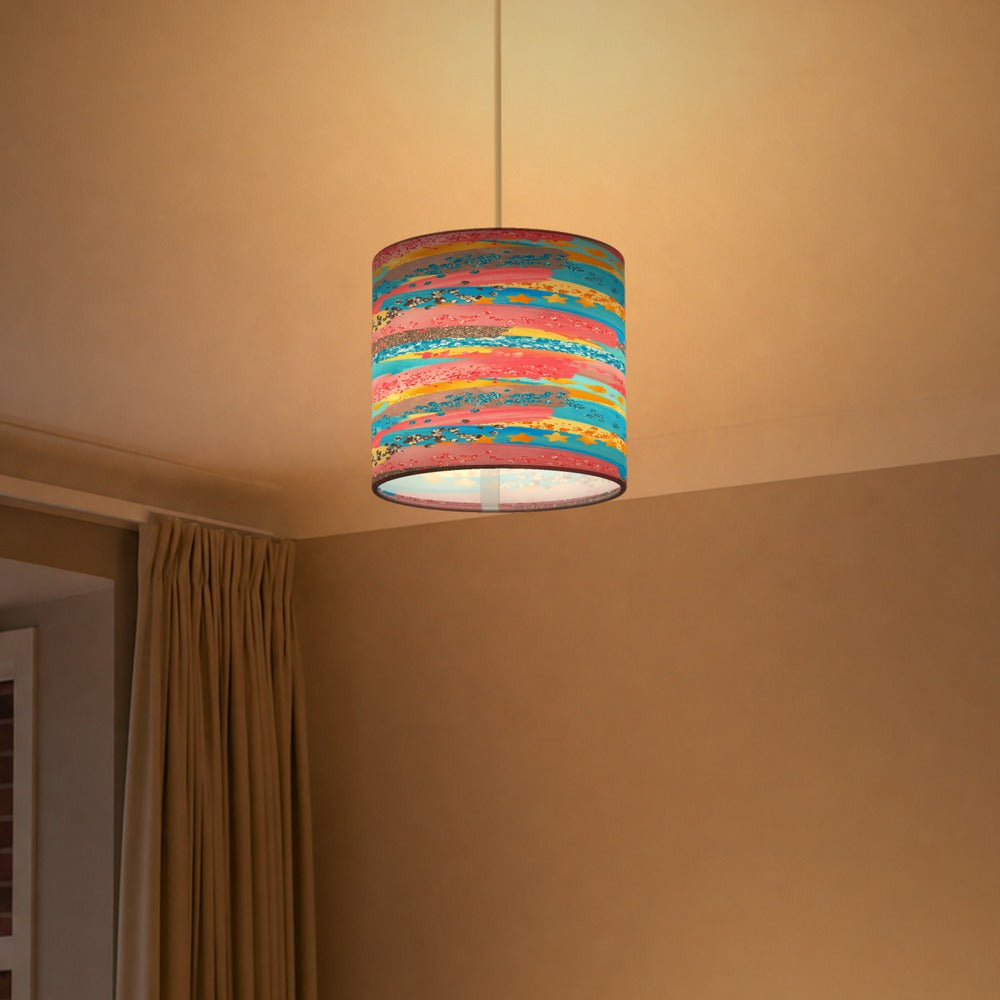 Vibrant Multicolor Striped Pattern lampshade