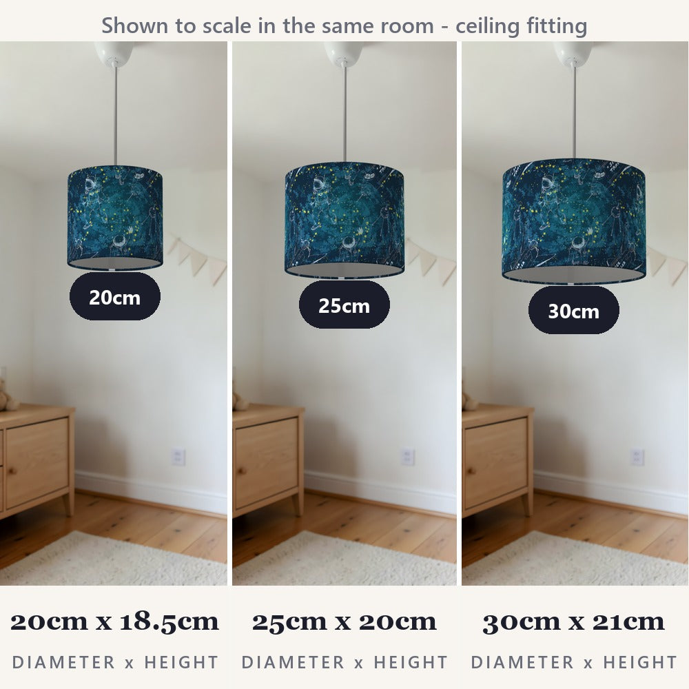 Blue Astronaut Space Theme lampshade