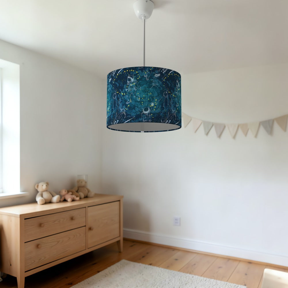Blue Astronaut Space Theme lampshade