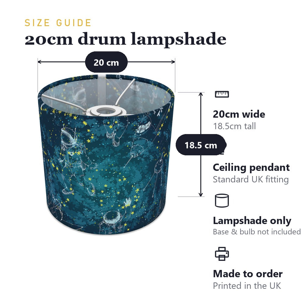 Blue Astronaut Space Theme lampshade