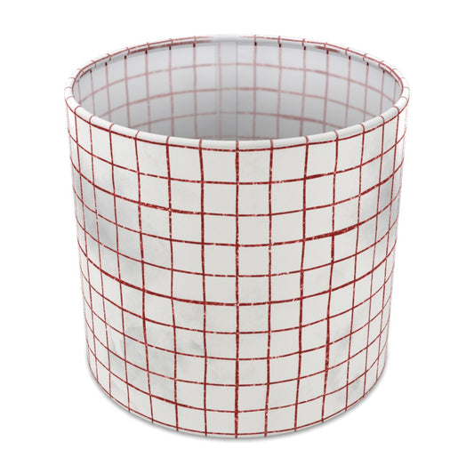 Red Grid Pattern lampshade - 20cm Table