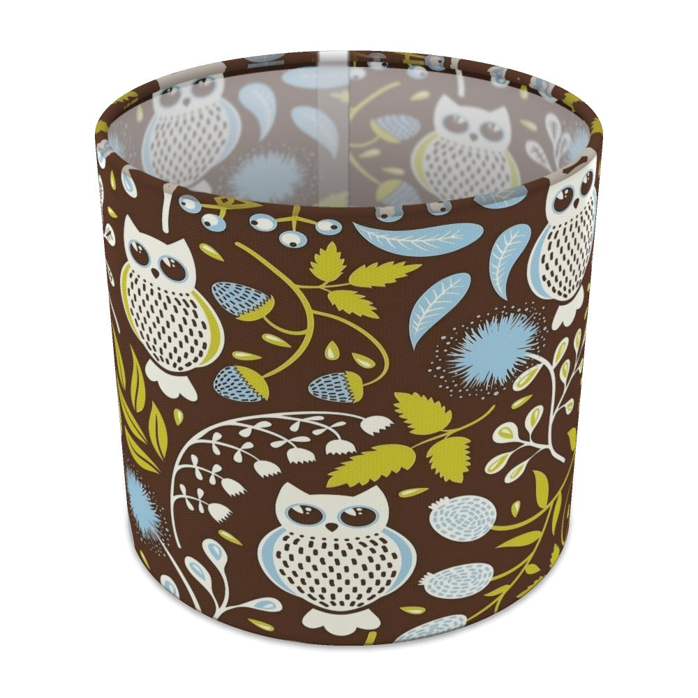 Charming Owl and Leaf Pattern lampshade - 20cm Table