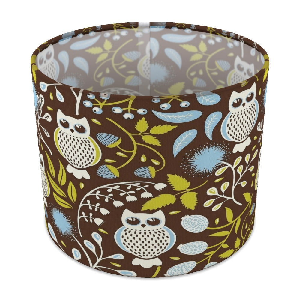 Charming Owl and Leaf Pattern lampshade - 25cm Table
